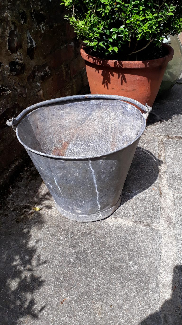 Vintage Galvanised Zinc Bucket Garden Treasures